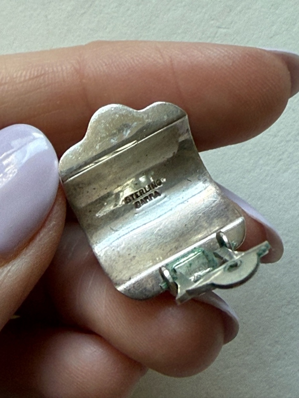 Vintage Barra Sterling Silver Modernist Clip-On Earrings Sculptural 925 - Picture 5 of 7